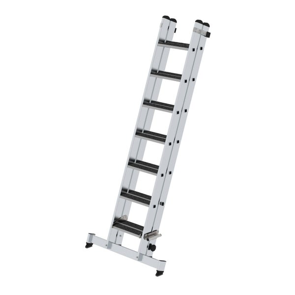 PROREGAL Stufen-Schiebeleiter 2-Teilig mit Traverse und Clip-Step R13 2 x 7 Stufen