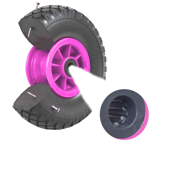 Rad mit Reifen im Schnitt und Nadellager