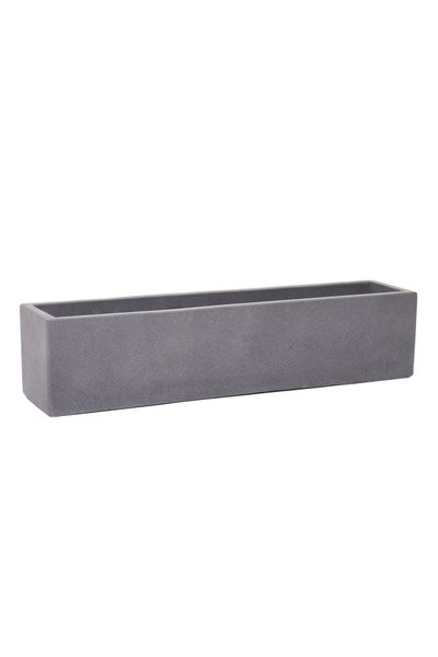 Rechteckiger Pflanzkasten aus Fiberstone, langer und schmaler Blumenkasten für Garten oder Balkon.