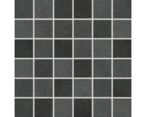 Feinsteinzeugmosaik Rako EXTRA schwarz 30x30cm, Steingröße 5x5cm