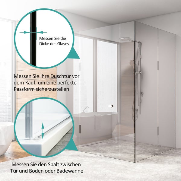 EMKE Ersatzdichtung Wasserabweiser Duschdichtung Schwallschutz Duschkabine Bad, 4-6mm Glas 1000mm, 2 Stück