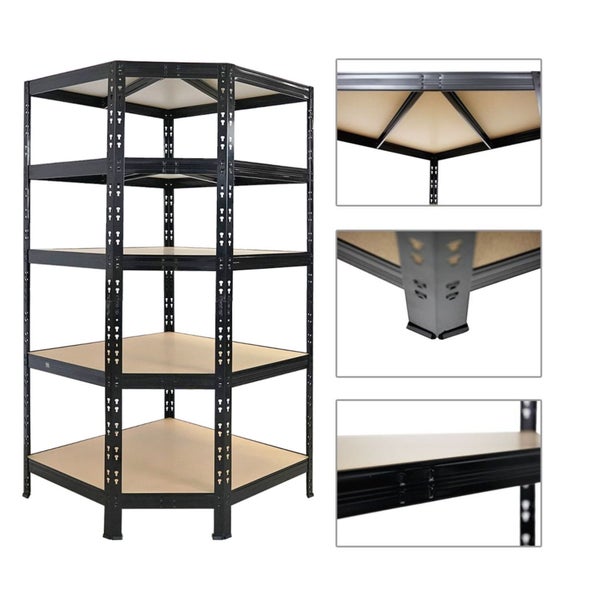 PROREGAL Mega Deal Tiger Black 1x Eckregal + 2X Schwerlastregal 180x120x60cm Schwarz mit Fachlasten 175 + 265 kg Eckregal