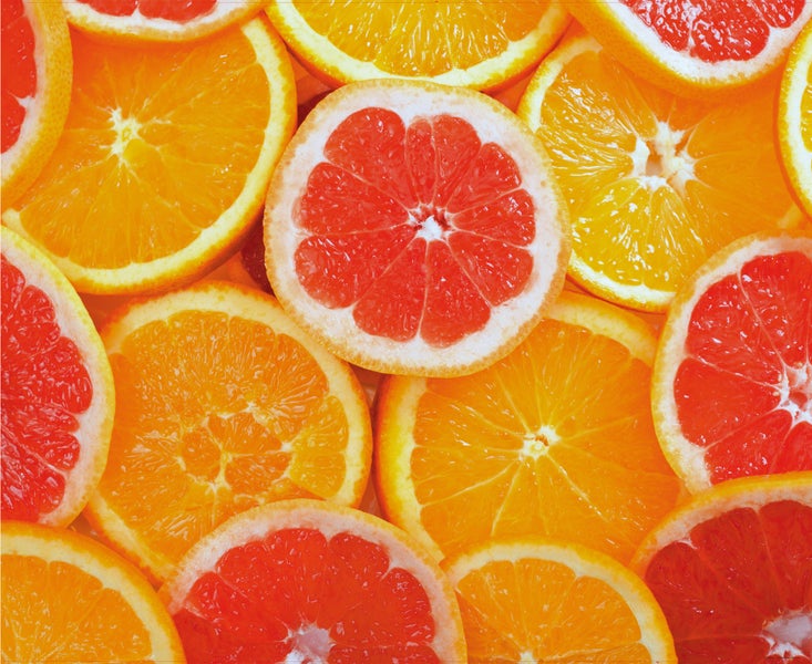 Hintergrundbild von Grapefruit- und Orangenscheiben