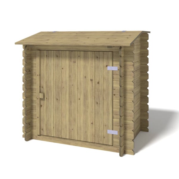 Holzschrank mit Tür und Dach