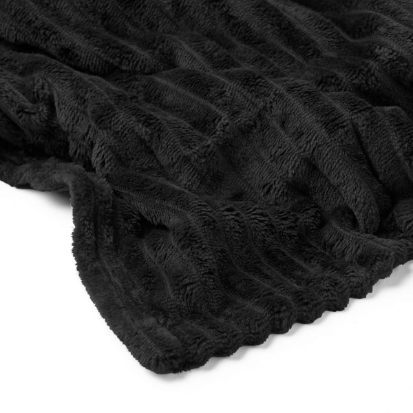 MARTHY - Plaid 140x180 cm - Raven - Schwarz