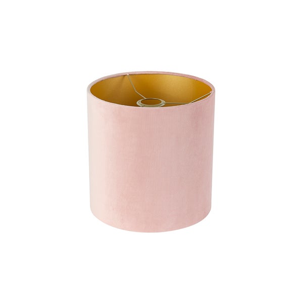 Velour Lampenschirm pink 25/25/25 mit goldener Innenseite