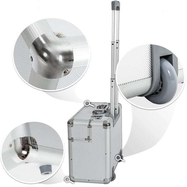Pilotenkoffer tectake  aus Aluminium mit abgerundeten Ecken 47 x 25 x 39 cm