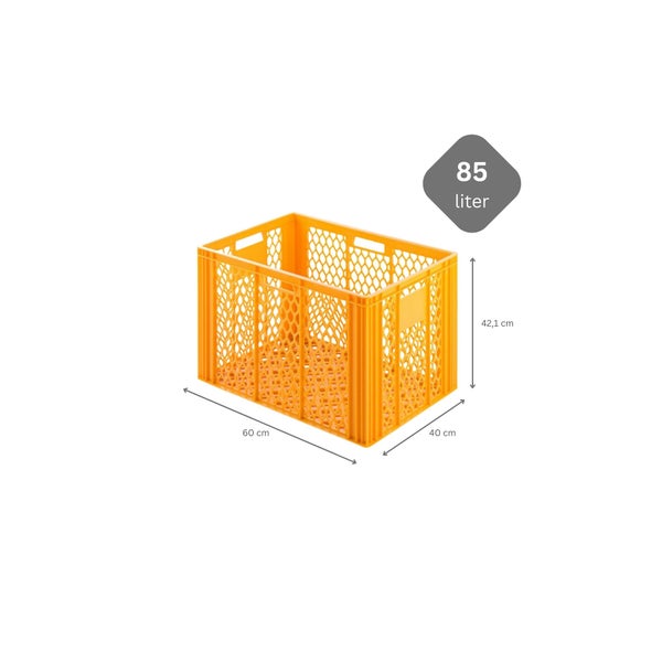 PROREGAL SparSet 10 x Eurobehälter Bäcker- und Konditorenkasten HxBxT 42,1 x 40 x 60 85 Liter Gelb-Orange Brötchenkiste Sstapelbare Bäckerkiste