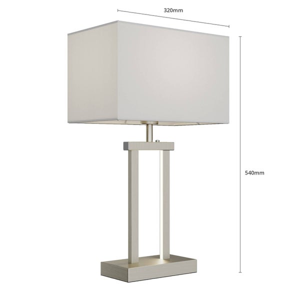 Tischleuchte mit rechteckigem Schirm, Höhe 540 mm, Breite 320 mm