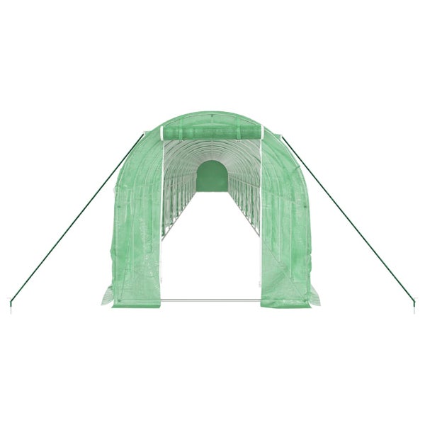 Gewächshaus mit Stahlrahmen Grün 48 m² 24x2x2 m