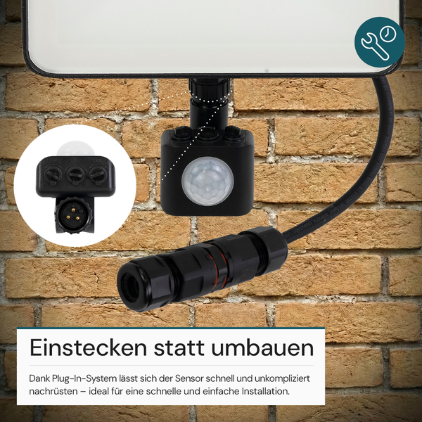 Bewegungsmelder mit Stecker für schnelle Installation