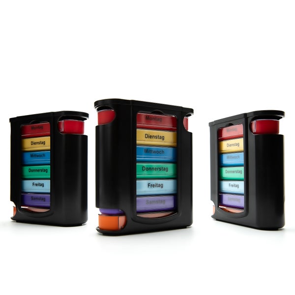 Drei Medikamentenboxen für sieben Tage