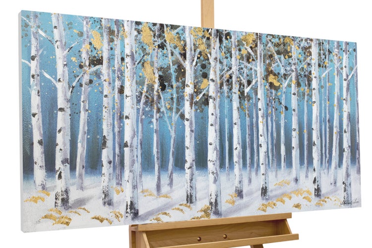 Handgemaltes Gemälde Acrylfarbe 120x60cm Blau
