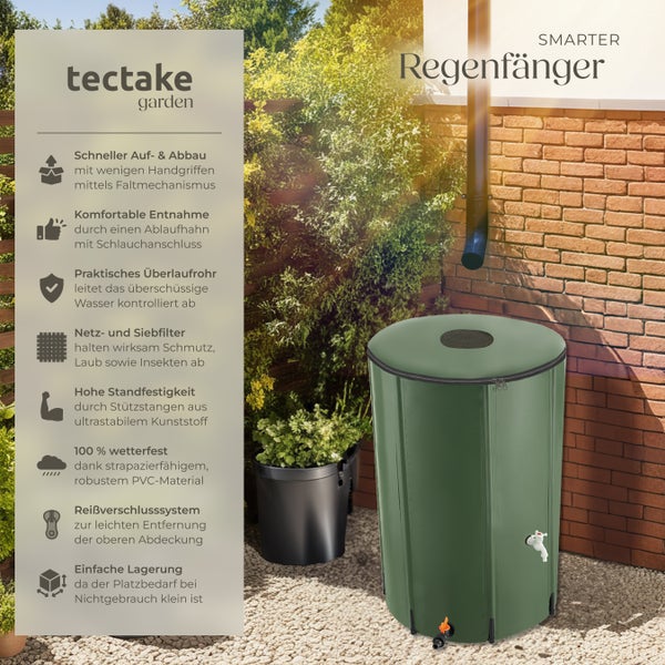 tectake Garten smarter Regenfänger zur Regenwassernutzung im Garten