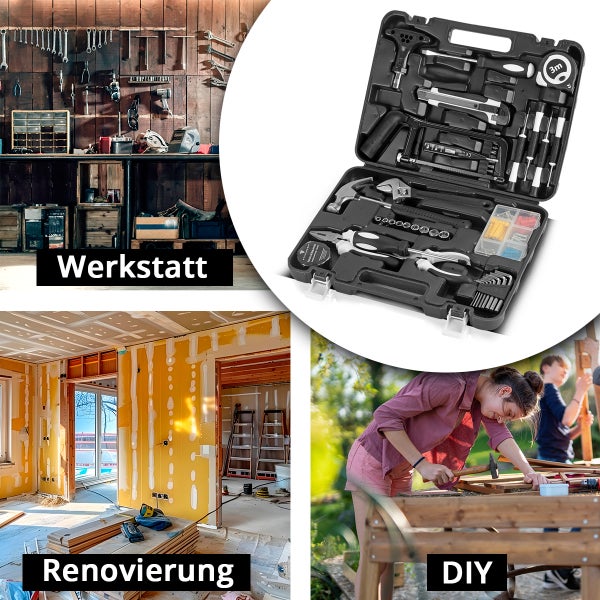 Heimwerker Set HTS-45 ST Werkzeugkasten mit 44-teiligem Werkzeug Set
