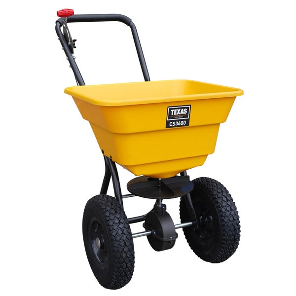 Zentrifugalstreuer Texas CS3600 für Dünger, Salz & Saatgut – 36 L, 2 m Streubreite, Profi-Streuwagen für Ganzjahreseinsatz