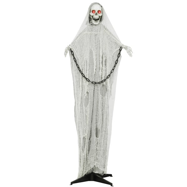 Dekorationsgeist mit Kette und roten Augen als Halloween Dekoration
