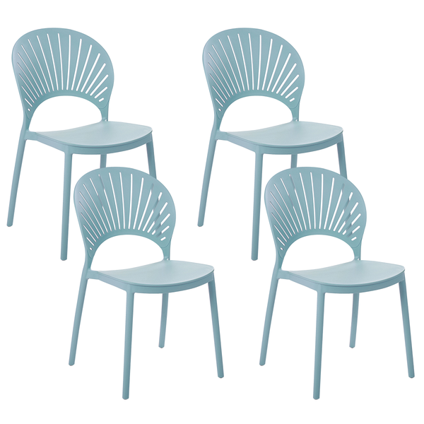 Gartenstuhl 4er Set OSTIA Hellblau