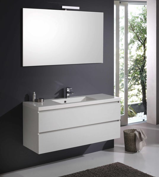 120cm x 39cm Holzoptik- Badmöbelset, weiß | Manhattan