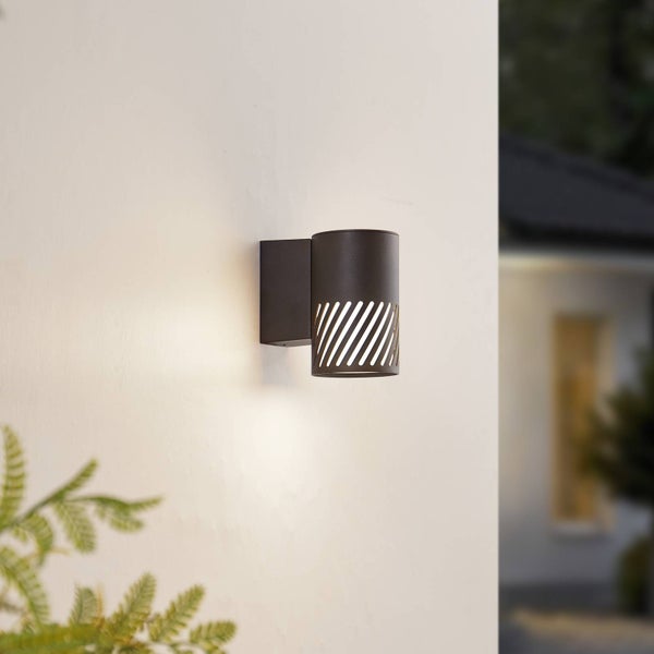 Lindby Wandleuchte außen Lurinda (spritzwassergeschützt (Modern) in Schwarz aus Metall (1 flammig, E27) - Außenwandleuchten Wandlampe Led Außenlampe Outdoor für Außenwand/Hauswand Haus