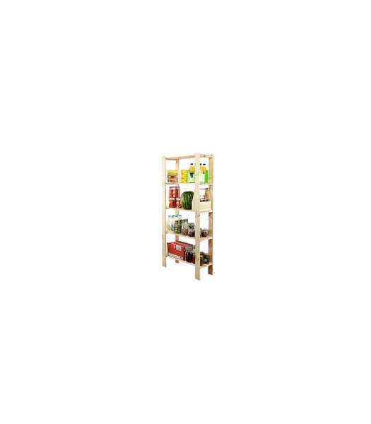 PROREGAL Holzregal Woodland HxBxT 166,4 x 80 x 30 cm Fachlast 120 kg 5 Fachboden Kiefernholz Natur