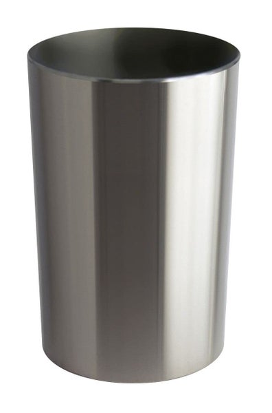 PROREGAL Runder Abfallbehälter Mit Schwingdeckel 75 Liter HxBxT 71 x 41 x 41 cm Edelstahl Silber