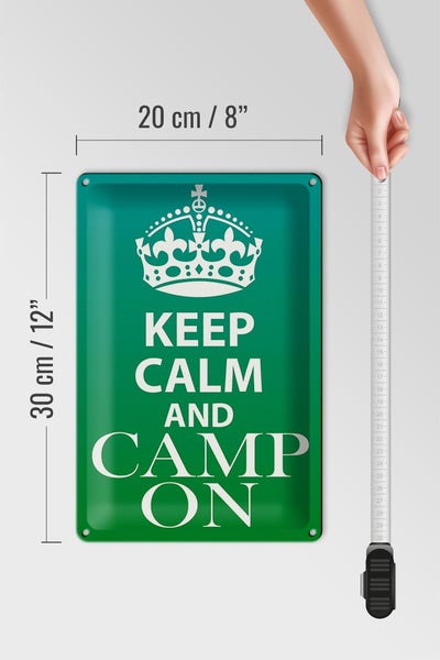 Blechschild Spruch 20x30cm Keep Calm and camp on Camping