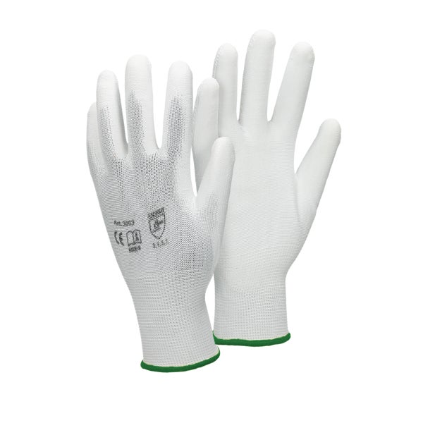 ECD Germany 4 Paar Arbeitshandschuhe mit PU-Beschichtung, Größe 11-XXL, Weiß, atmungsaktiv, rutschfest, robust, Mechanikerhandschuhe Montagehandschuhe Schutzhandschuhe Gartenhandschuhe Handschuhe