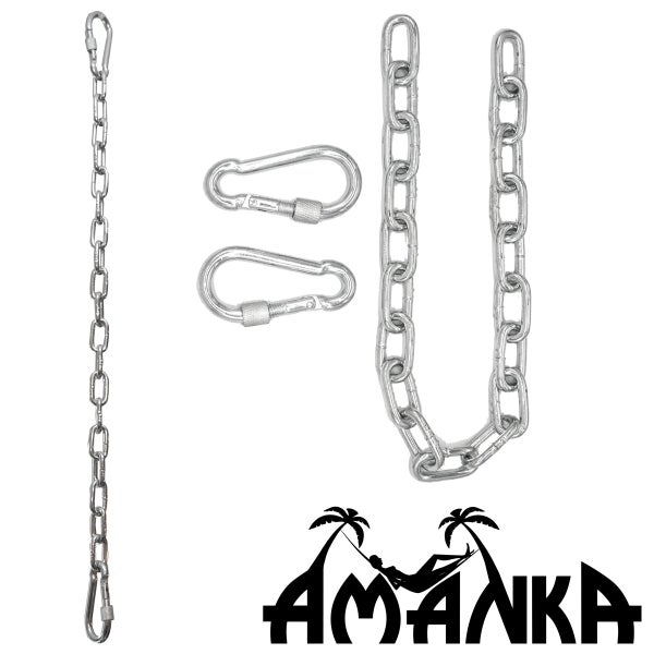 AMANKA 2 x 230kg Hängesessel Kette - 50cm Aufhängung - 4 Karabiner -  Schaukel Hängematte Boxsack