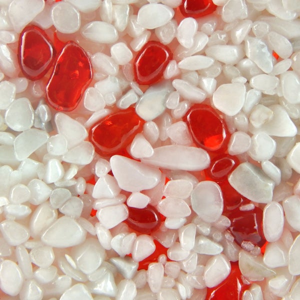 Terralith Glassteinteppich Vetro Rosso / Bianco für 1 qm -außen-