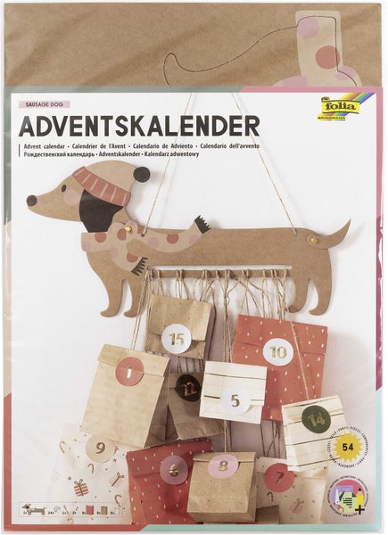 Folia Adventskalender SAUSAGE DOG, 54-teilig