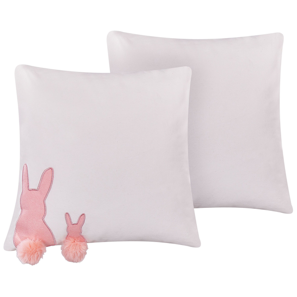 Dekokissen 2er Set PHLOX Baumwolle 45 x 45 cm Weiß