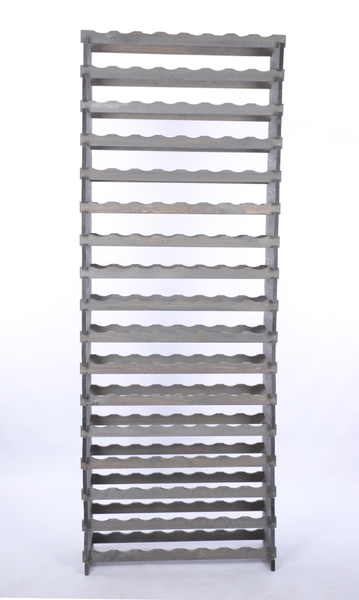 Weinregal VINOTECA FLEX PRO HxBxT 233x84x28cm 136 Flaschen auf 17 Ebenen Massives Kiefernholz Grau