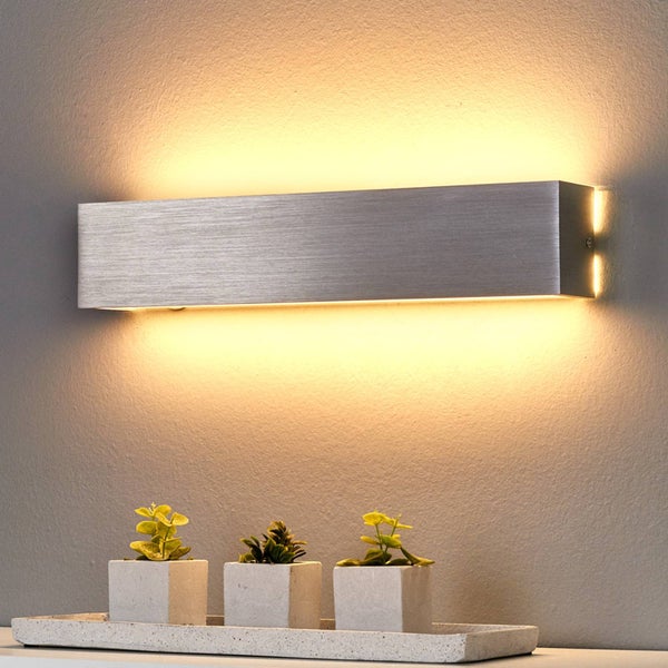 Lindby LED Wandleuchte, Wandlampe Innen Ranik (Modern) in Alu aus Aluminium (1 flammig ) - Wandstrahler Wandbeleuchtung Schlafzimmer / Wohnzimmer Flurleuchte
