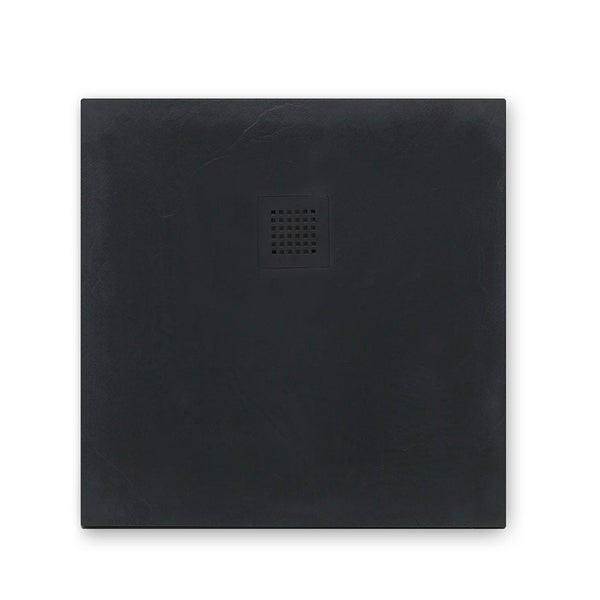 700x700mm anthrazitgraue Einbauduschwanne in Steinoptik | Muse