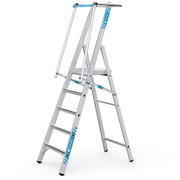 Aluminium Stufenleiter mit Plattform und Sicherheitsbügel