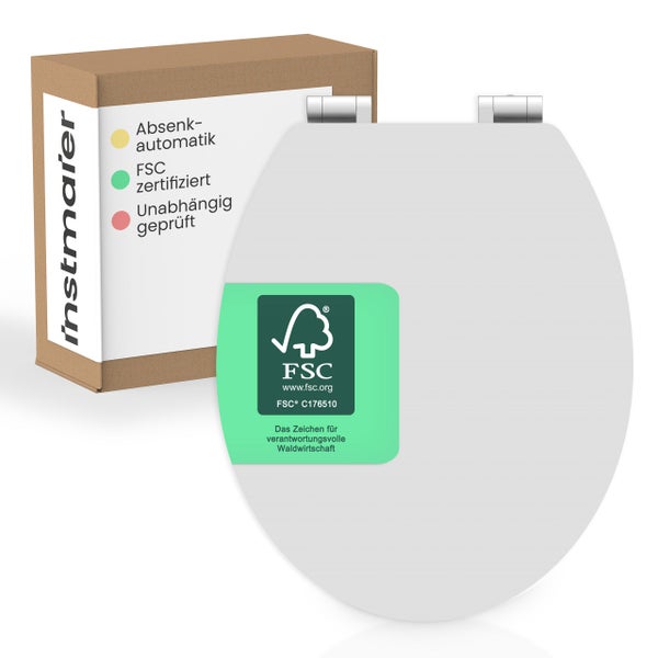 Instmarer Toilettensitz mit Absenkautomatik und FSC Zertifizierung inklusive Produktverpackung