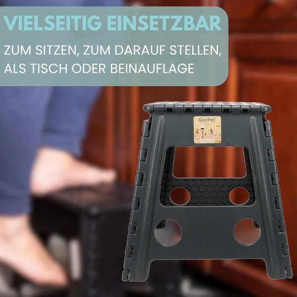 Klapptritt aus Kunststoff für vielseitige Einsatzmöglichkeiten