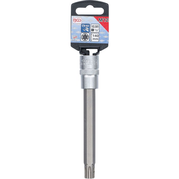 BGS Bit-Einsatz Länge 140 mm Antrieb Innenvierkant 12,5 mm (1/2) Keil-Profil (für RIBE) M12 - 4176