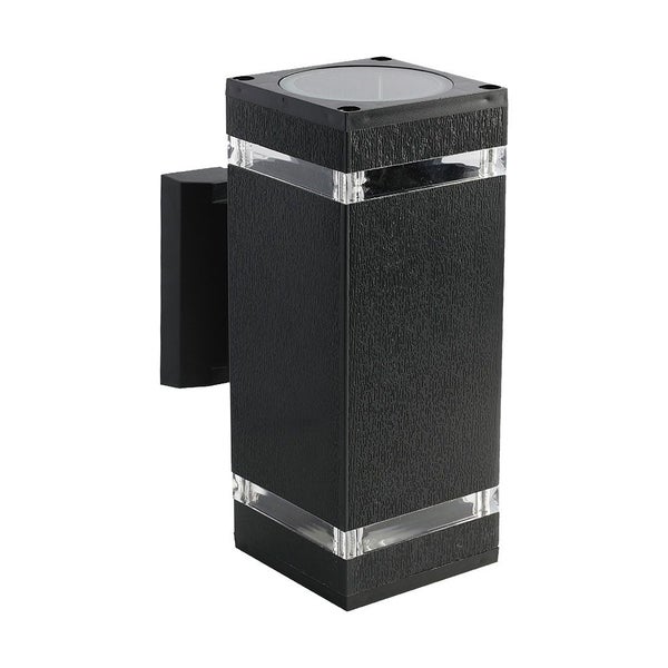 Schwarze Wandleuchte mit Solarpanel