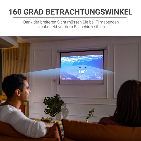 HOMCOM Leinwand, 171L x 130H cm, Kunststoff, Metall, Weiß