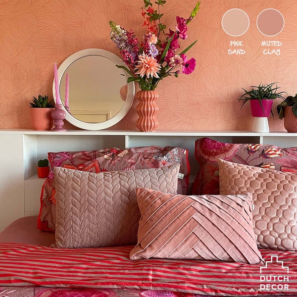 Kaisa Kissenbezug - Geometric 45x45 cm, Rosa