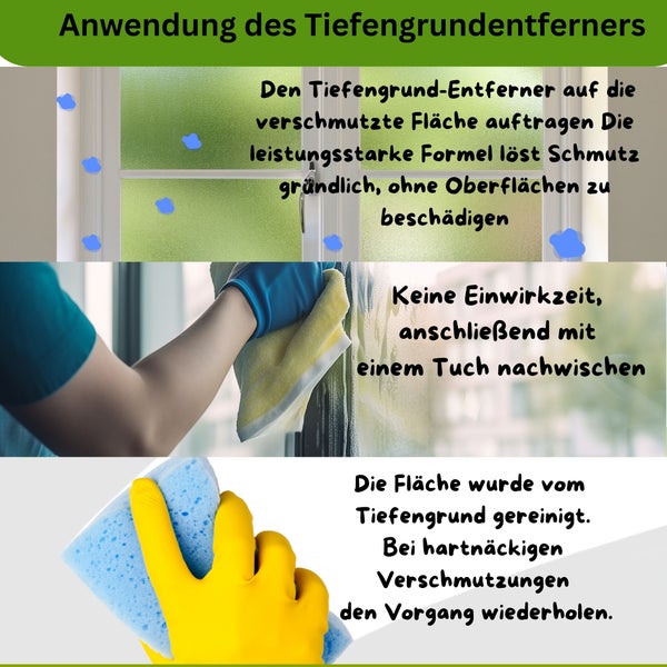 Tiefengrund-Entferner 750ml Effektive & schonende Reinigung für nicht saugende Untergründe wie Kunststofffenster, Glas, Heizkörper, Fensterbänke uvm. – Sofortige Wirkung Maximale Sauberkeit