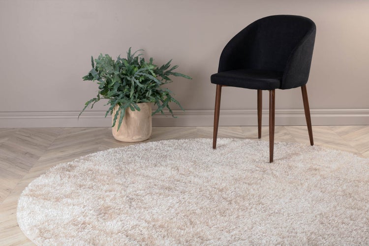 Mattis Teppich Ø200 cm Polyester beige. 200 X 200 X 2 cm