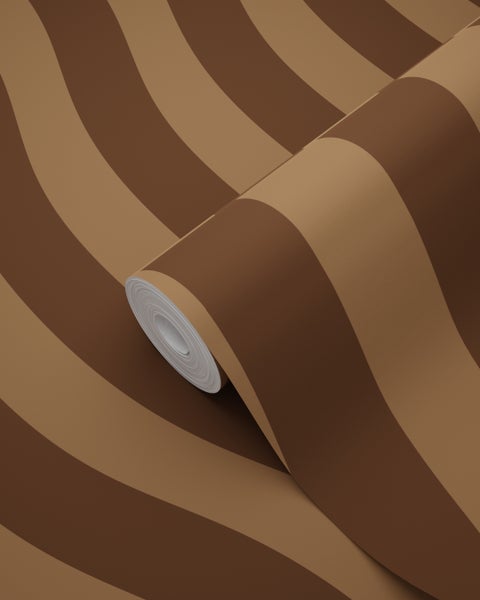 Vliestapete mit braunem Wellenmuster, Rolle.