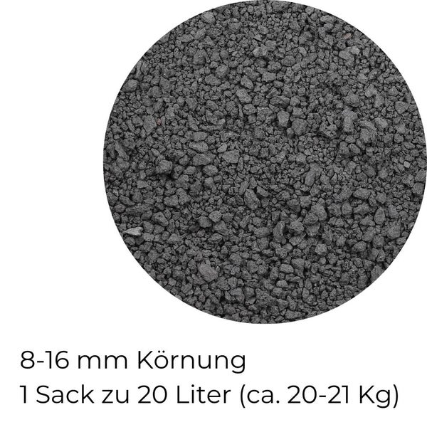 Lavastein Lavagranulat Grill Pflanzen Lavamulch für Garten Anthrazit 20L 8-16 mm Aquarium Filtermaterial Lava Vulkanstein Lavakies