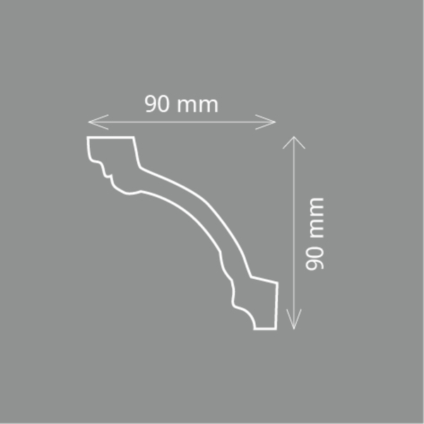 HOMESTAR Zierleiste Romy (90 x 90 mm), Länge 2m