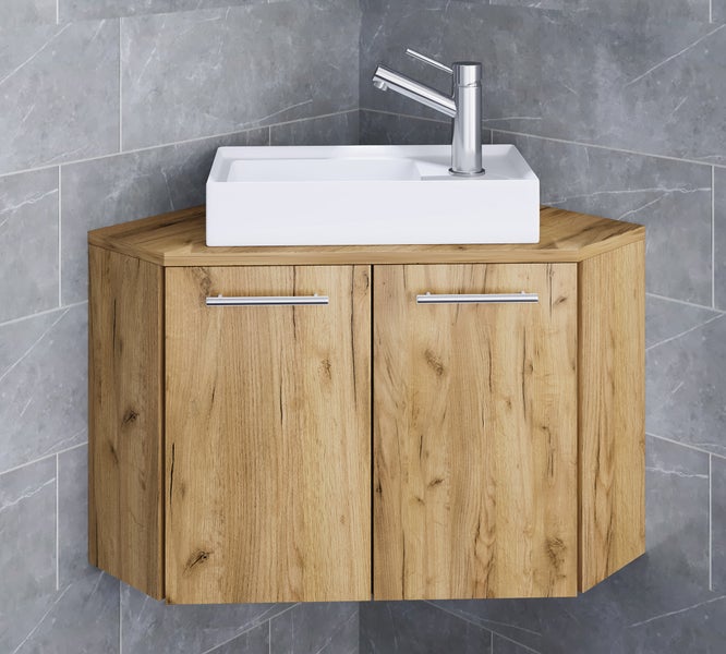2-tlg. Eck Gäste WC Waschplatz Waschtisch Vilosa