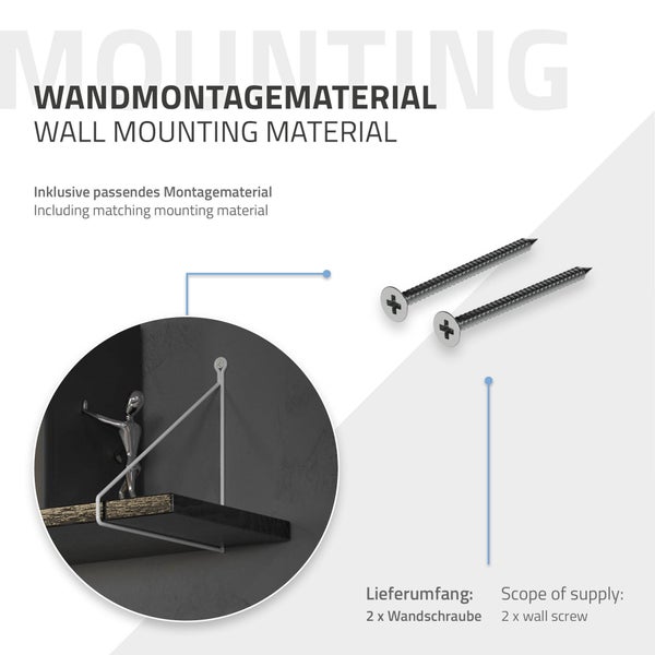 ML-Design 2 Stück Regalhalterung 250mm, Weiß, Metall, Dreieckige Regalhalterungen, Schwebe Regalwinkel, Draht Wandhalterung, Regalträger für Wandmontage, Wandregal Wandkonsole Hängeregal Regalstütze