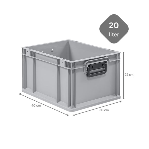 PROREGAL Spar Set 8x Eurobox Nextgen Portable Duo HxBxT 22 x 30 x 40 cm 20 Liter Eurobehälter Transportbox Transportbehälter Stapelbehälter